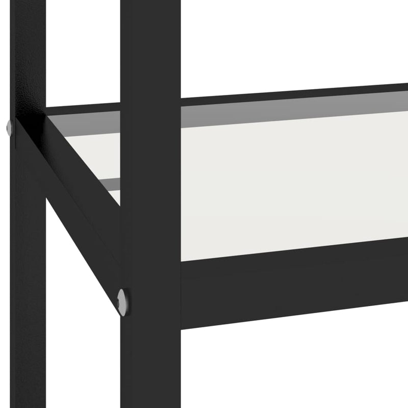 Console Table Black and Transparent 100x36x168 cm Tempered Glass Payday Deals