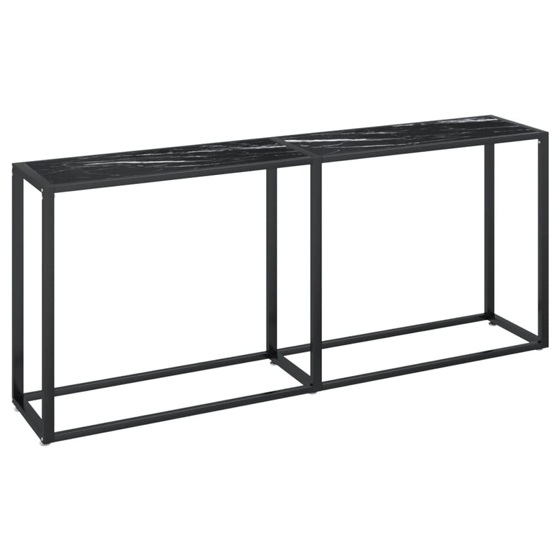 Console Table Black Marble 180x35x75.5cm Tempered Glass Payday Deals