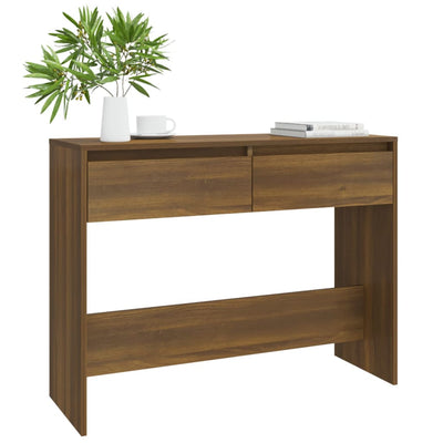 Console Table Brown Oak 100x35x76.5 cm Chipboard Payday Deals