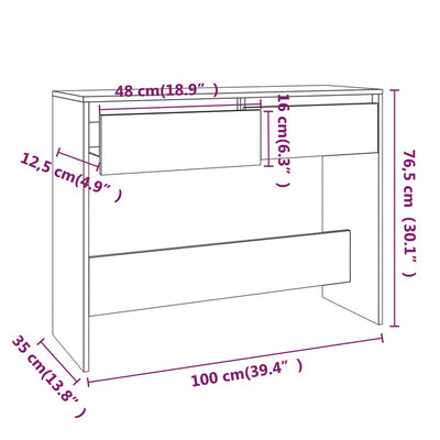 Console Table Brown Oak 100x35x76.5 cm Chipboard Payday Deals