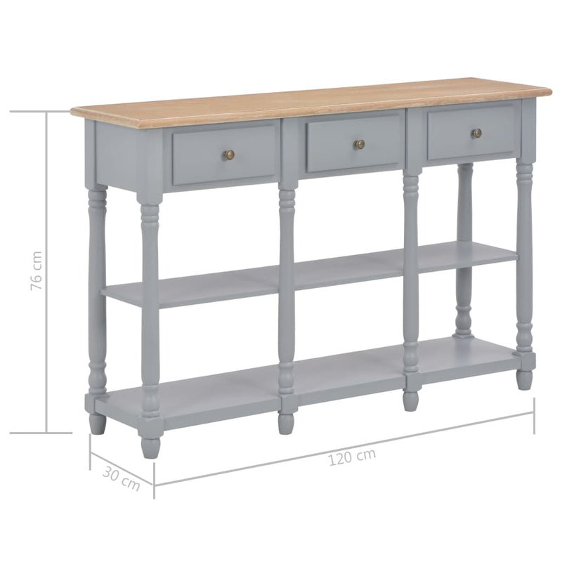 Console Table Grey 120x30x76 cm MDF Payday Deals