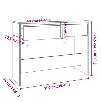 Console Table High Gloss White 100x35x76.5 cm Chipboard Payday Deals