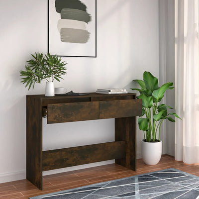 Console Table Smoked Oak 100x35x76.5 cm Chipboard