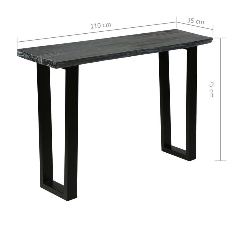 Console Table Solid Mindi Wood 110x35x75 cm Grey Payday Deals