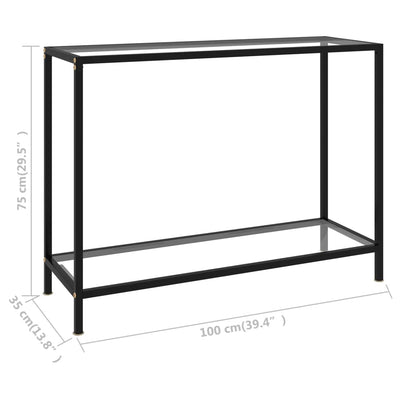 Console Table Transparent 100x35x75 cm Tempered Glass Payday Deals