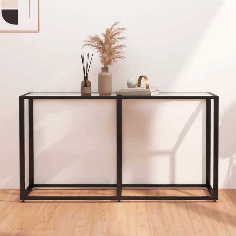 Console Table Transparent 140x35x75.5cm Tempered Glass Payday Deals