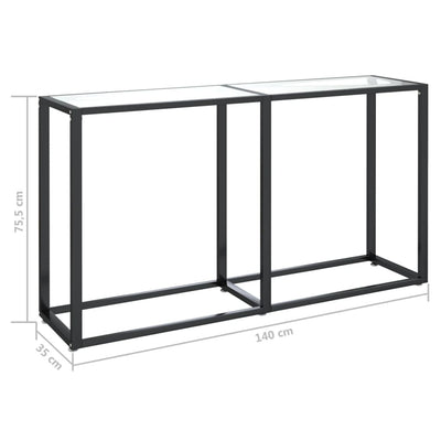 Console Table Transparent 140x35x75.5cm Tempered Glass Payday Deals