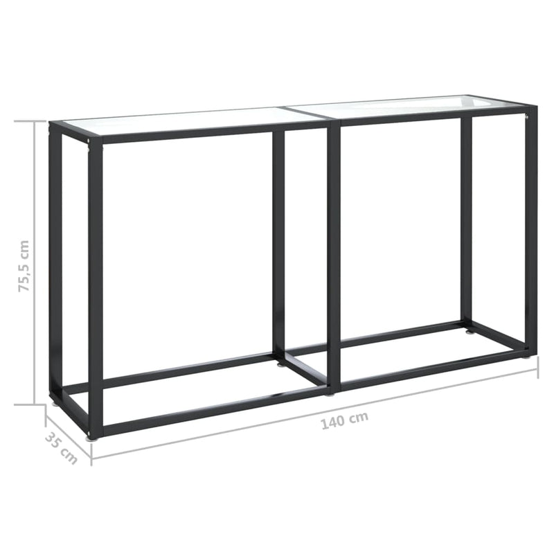 Console Table Transparent 140x35x75.5cm Tempered Glass Payday Deals