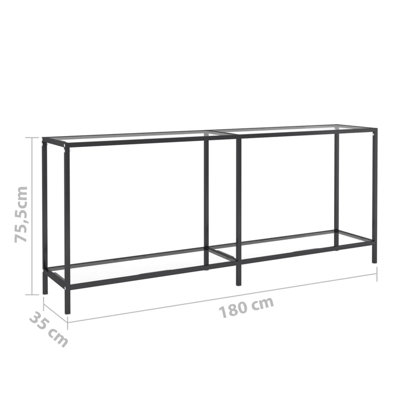 Console Table Transparent 180x35x75.5 cm Tempered Glass Payday Deals