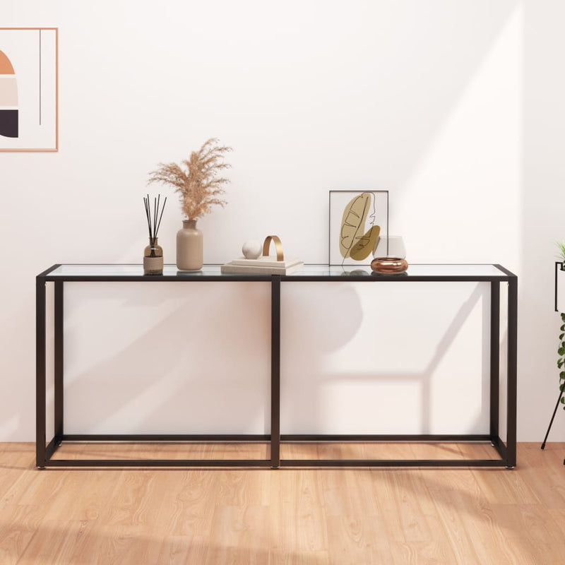 Console Table Transparent 180x35x75.5cm Tempered Glass Payday Deals