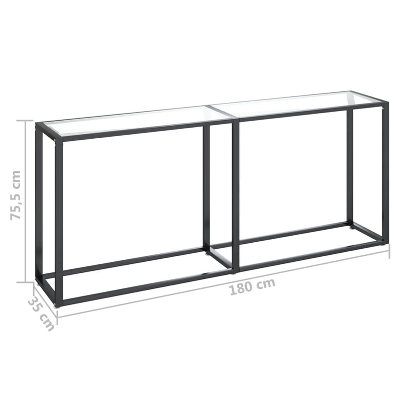 Console Table Transparent 180x35x75.5cm Tempered Glass Payday Deals