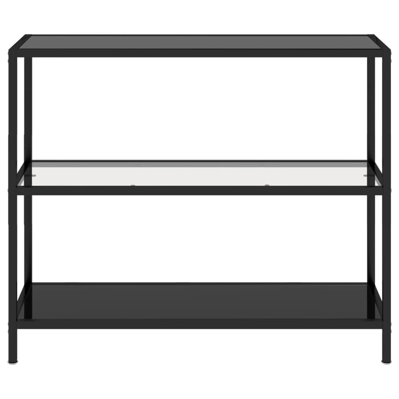 Console Table Transparent and Black 100x36x90 cm Tempered Glass Payday Deals