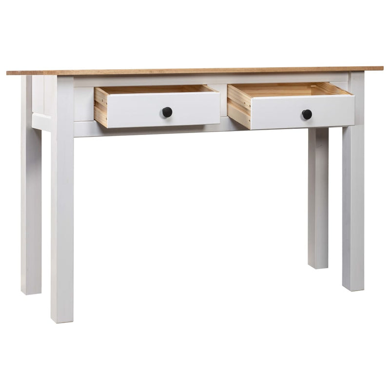 Console Table White 110x40x72 cm Solid Pine Wood Panama Range Payday Deals
