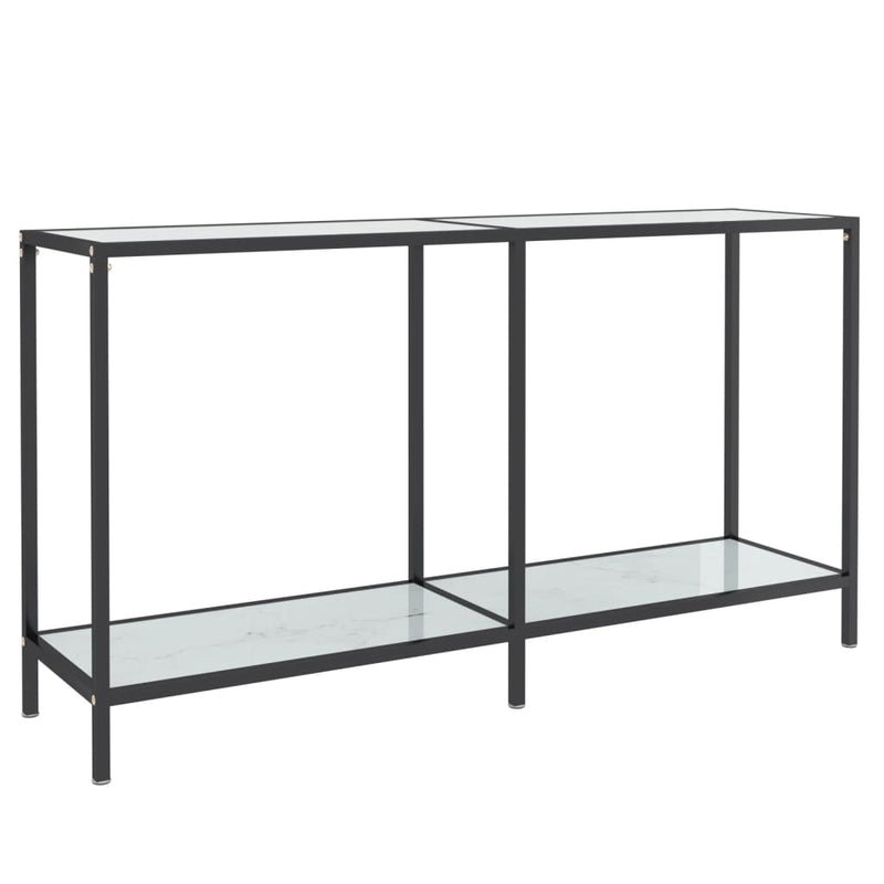 Console Table White 140x35x75.5 cm Tempered Glass Payday Deals