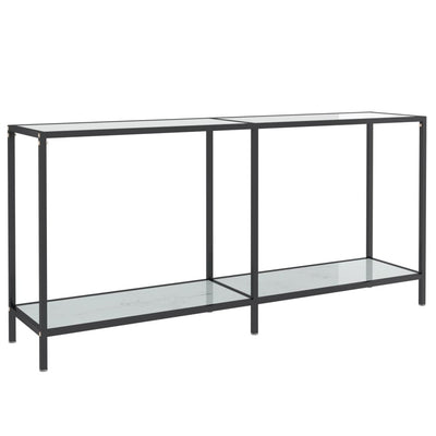 Console Table White 160x35x75.5 cm Tempered Glass Payday Deals