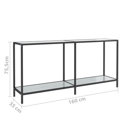 Console Table White 160x35x75.5 cm Tempered Glass Payday Deals