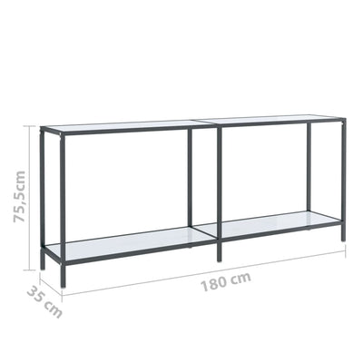 Console Table White 180x35x75.5 cm Tempered Glass Payday Deals