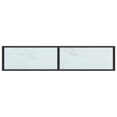 Console Table White Marble 160x35x75.5cm Tempered Glass Payday Deals