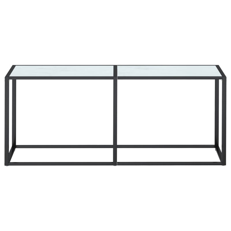 Console Table White Marble 180x35x75.5cm Tempered Glass Payday Deals