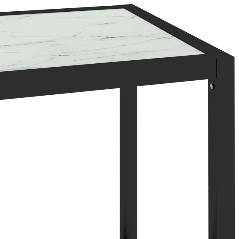 Console Table White Marble and Transparent 100x36x168 cm Tempered Glass Payday Deals