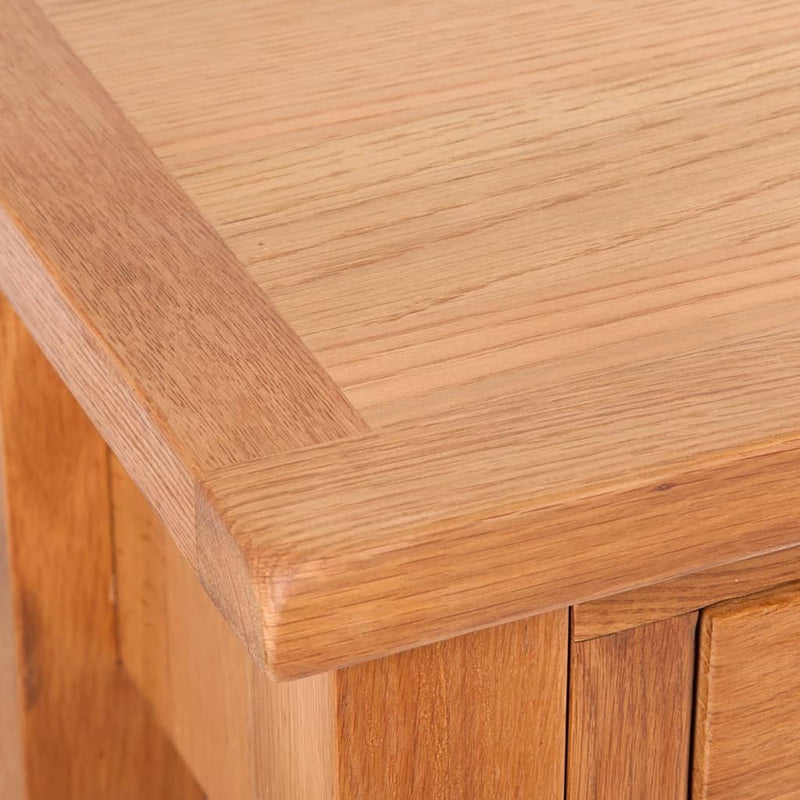 Console Table with 2 Drawers 83x30x73 cm Solid Oak Wood Payday Deals