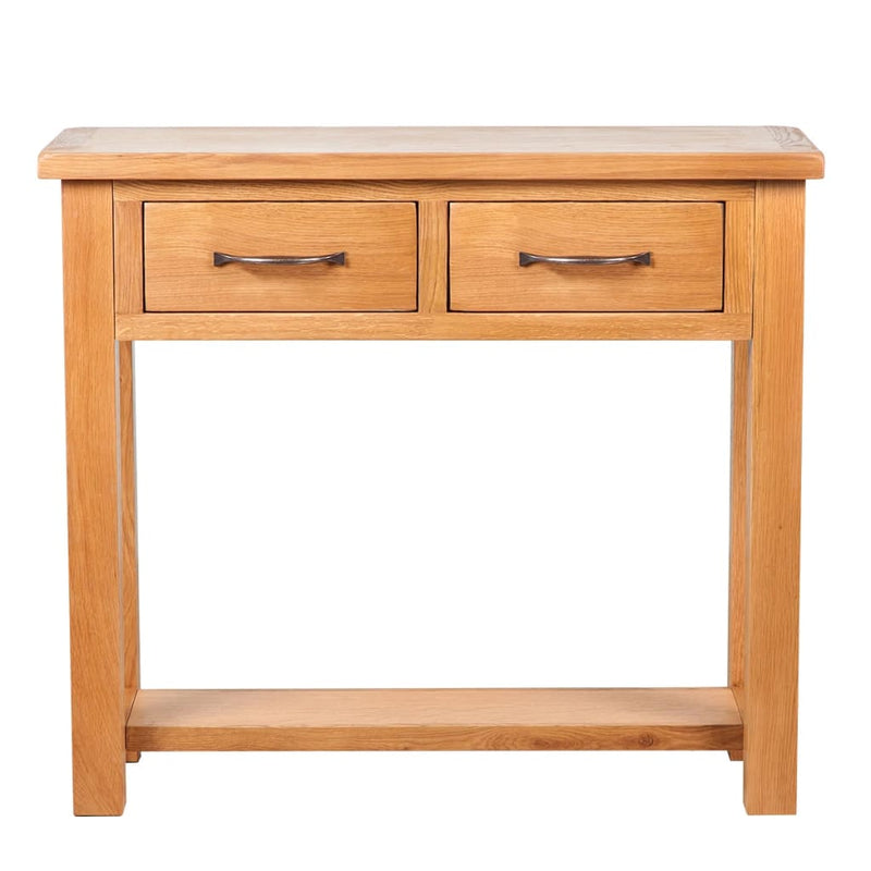 Console Table with 2 Drawers 83x30x73 cm Solid Oak Wood Payday Deals
