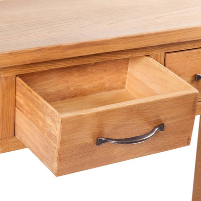 Console Table with 2 Drawers 83x30x73 cm Solid Oak Wood Payday Deals