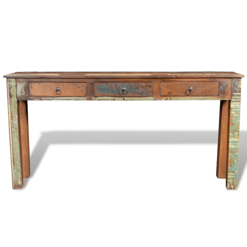 Console Table with 3 Drawers Reclaimed Wood Payday Deals