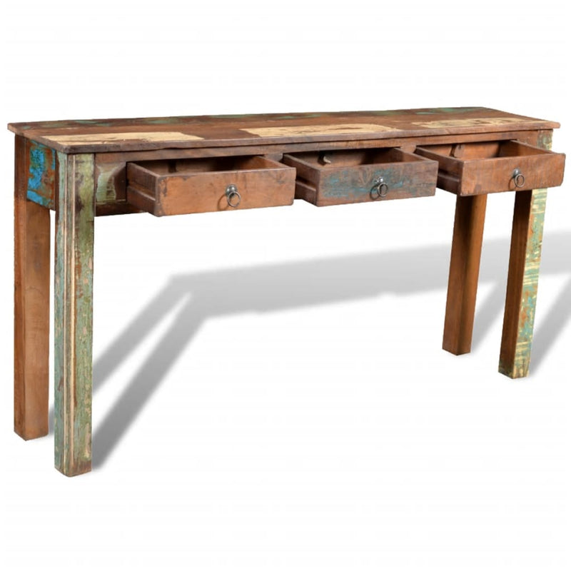 Console Table with 3 Drawers Reclaimed Wood Payday Deals