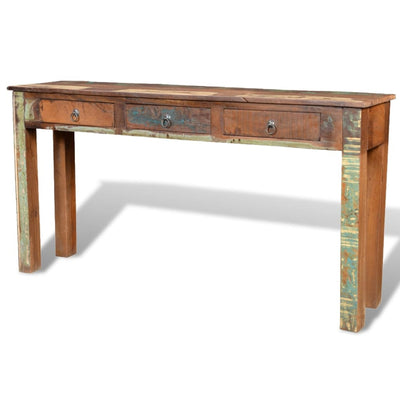 Console Table with 3 Drawers Reclaimed Wood Payday Deals