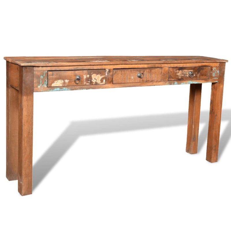 Console Table with 3 Drawers Reclaimed Wood Payday Deals