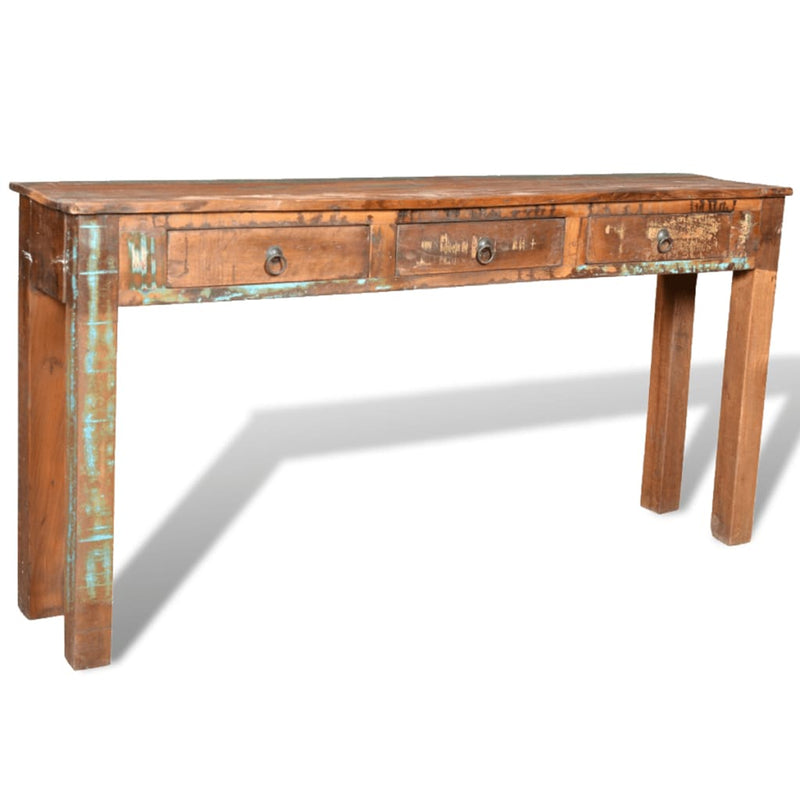 Console Table with 3 Drawers Reclaimed Wood Payday Deals