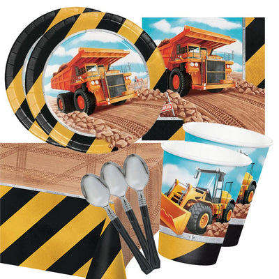 Construction 16 Guest Small Deluxe Tableware Party Pack Payday Deals