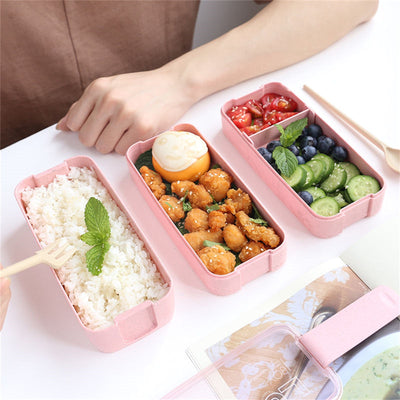 Cookingstuff 3 Layer Bento Box With Cover Lunch Eco Friendly Leakproof Food Container Payday Deals