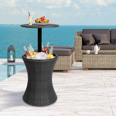 Cooler Ice Bucket Table Bar Outdoor Setting Furniture Patio Pool Storage Box Black Payday Deals
