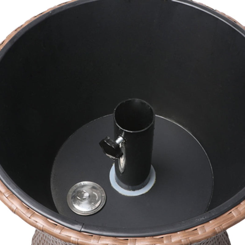 Cooler Ice Bucket Table Bar Outdoor Setting Furniture Patio Pool Storage Box Brown Payday Deals