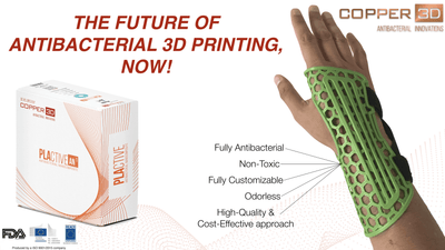 Copper 3D PLActive - Innovative Antibacterial 3D Printer PLA Filament Apple Green Color Payday Deals