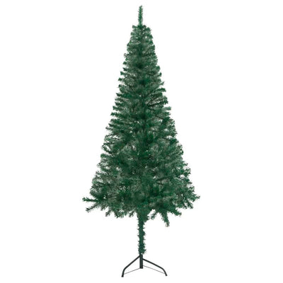 Corner Artificial Christmas Tree LEDs&Ball Set Green 210 cm PVC Payday Deals
