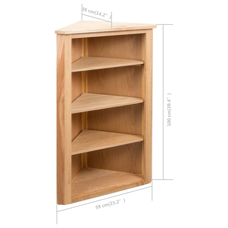 Corner Shelf 59x36x100 cm Solid Oak Wood Payday Deals