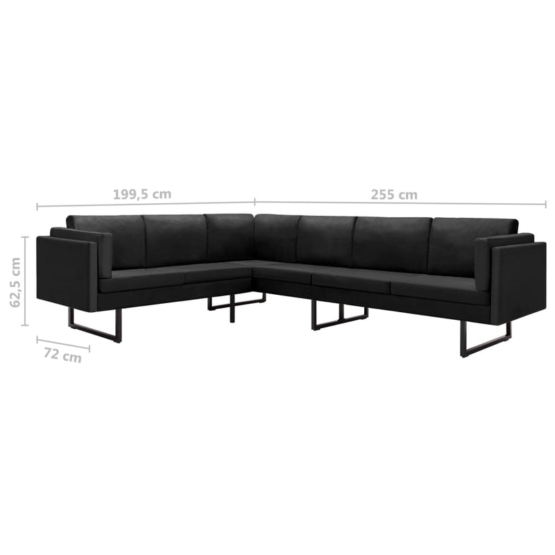 Corner Sofa Black Fabric Payday Deals