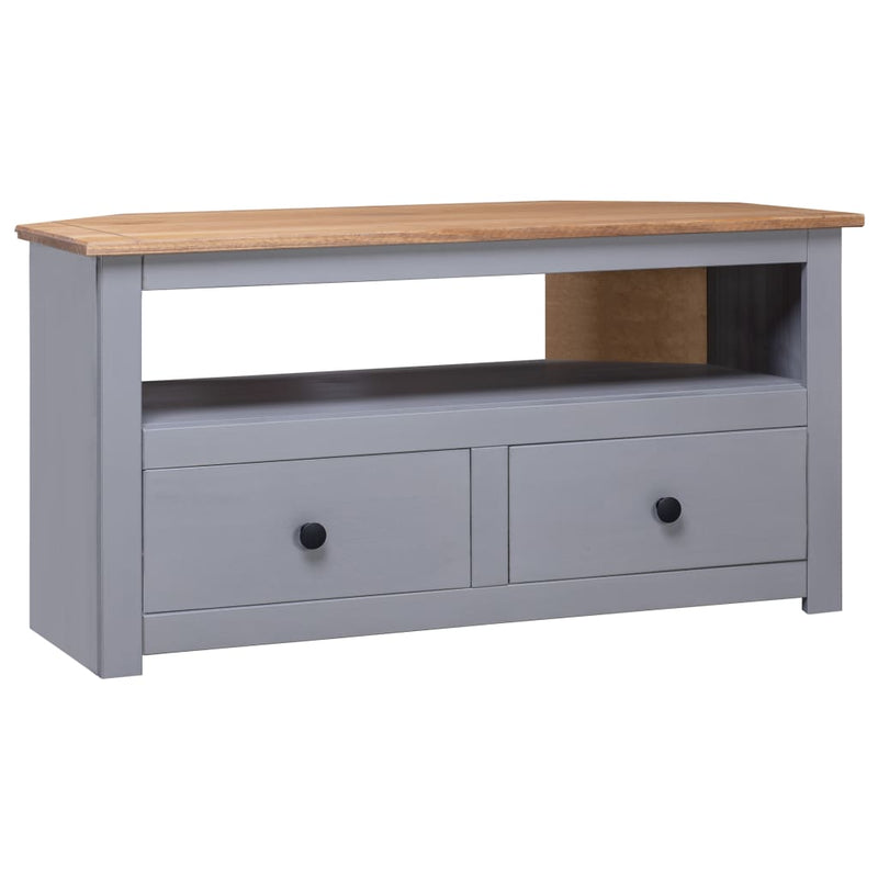 Corner TV Cabinet Grey 93x49x49 cm Solid Pine Panama Range Payday Deals