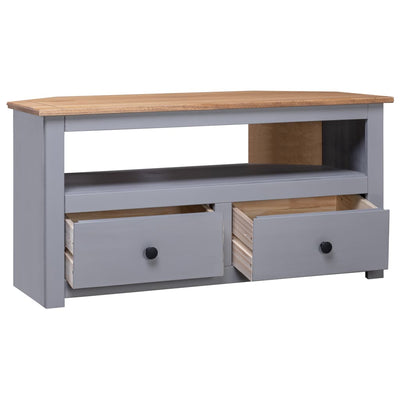 Corner TV Cabinet Grey 93x49x49 cm Solid Pine Panama Range Payday Deals