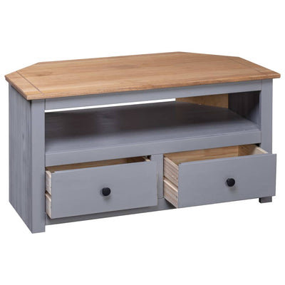 Corner TV Cabinet Grey 93x49x49 cm Solid Pine Panama Range Payday Deals