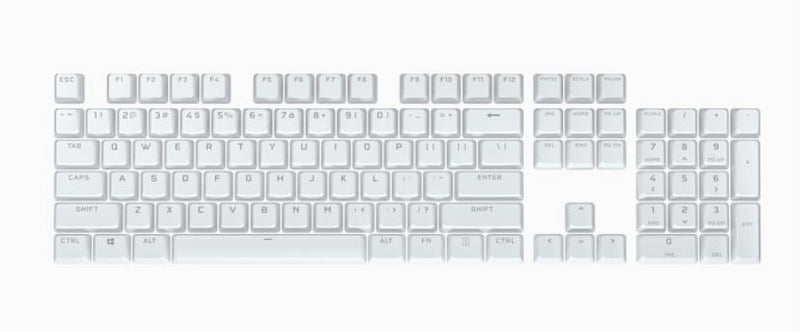 Corsair PBT Double-shot Pro Keycaps - Arctic White - Keyboard Payday Deals