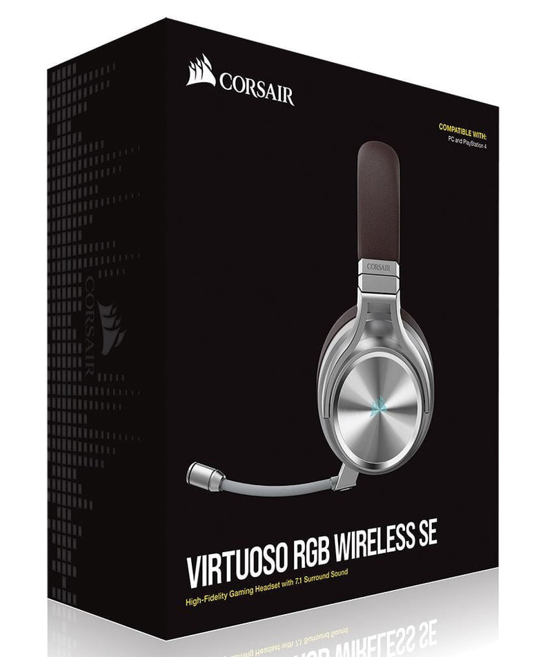 Corsair Virtuoso Wireless RGB SE Espresso 7.1 Headset. High Fidelity Ultra Comfort, Broadcast Grade 9.5mm Microphone, USB and 3.5mm Payday Deals