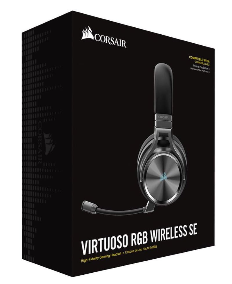 Corsair Virtuoso Wireless RGB SE Gunmetal 7.1 Headset. High Fidelity Ultra Comfort, supports USB and 3.5mm Gaming Headset Payday Deals