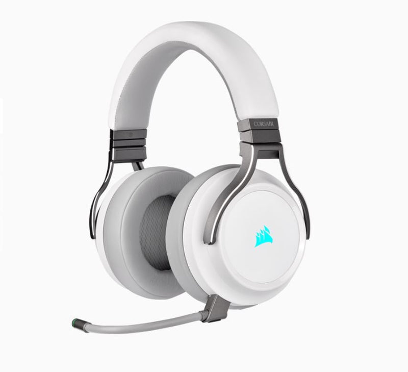Corsair Virtuoso Wireless RGB White 7.1 Headset. High Fidelity Ultra Comfort, supports USB and 3.5mm Gaming Headset Payday Deals
