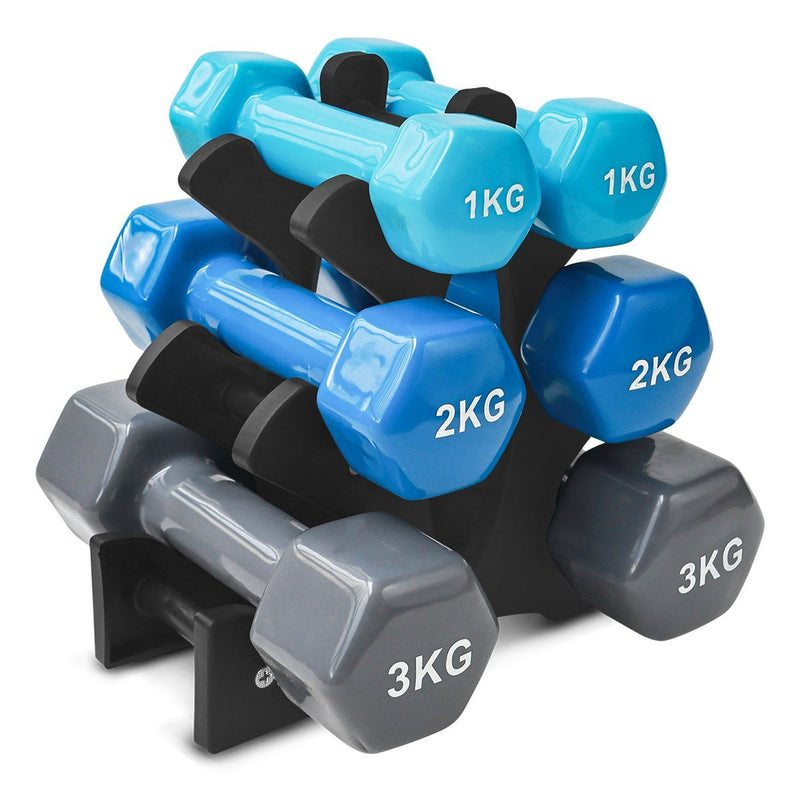 CORTEX 1kg to 3kg 3-Pair Dumbbell Set with Stand Payday Deals