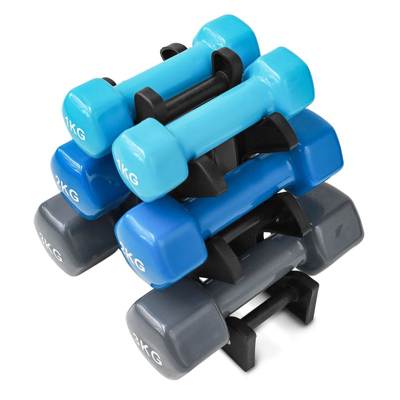 CORTEX 1kg to 3kg 3-Pair Dumbbell Set with Stand Payday Deals