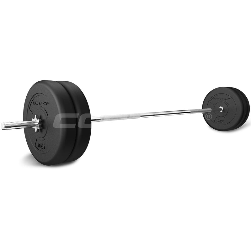 CORTEX 90kg EnduraShell Barbell Weight Set with Weight Tree Payday Deals